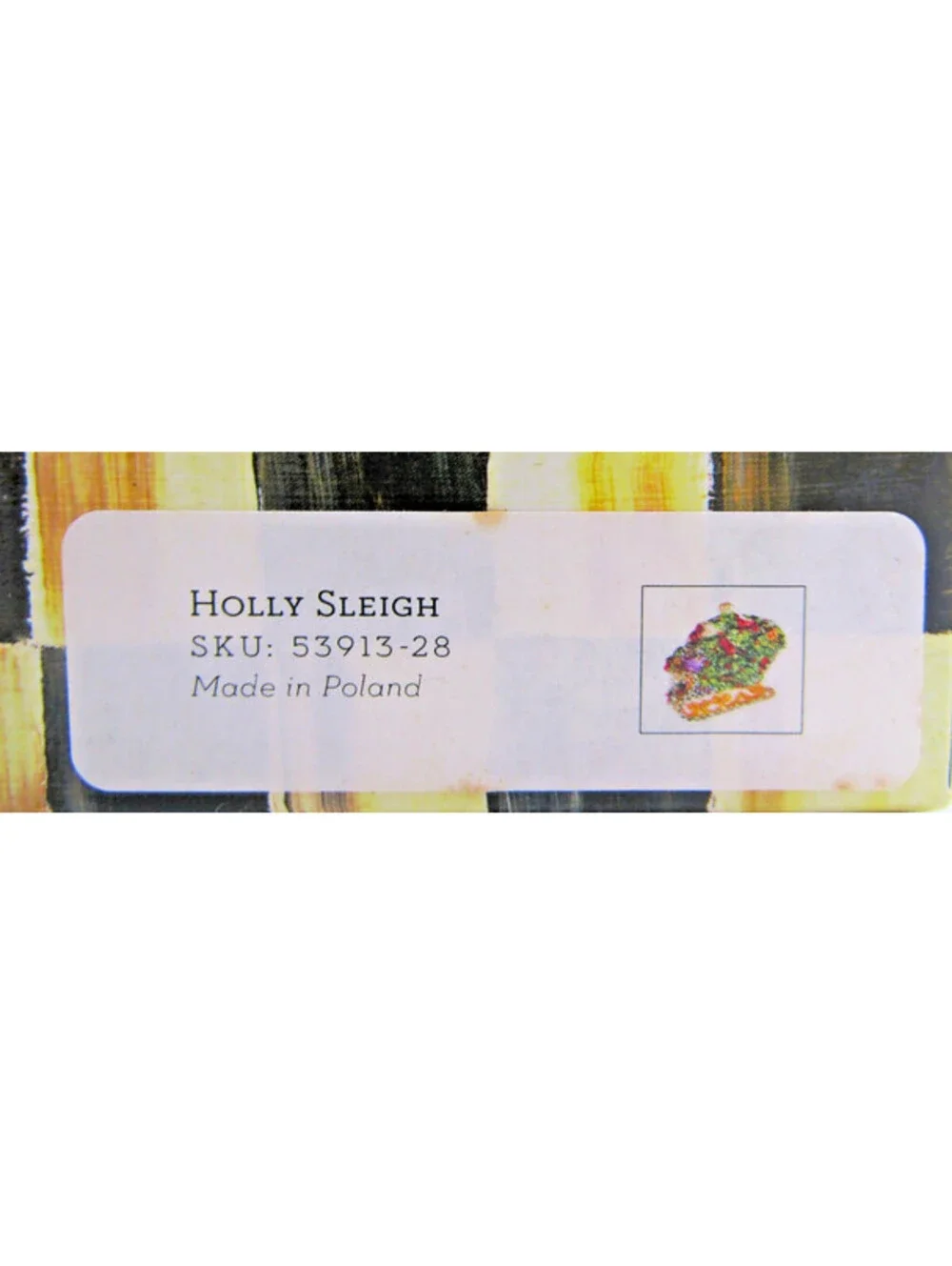 MacKenzie-Childs Holly Sleigh Ornament Poland 53913-28 with Tag and Box